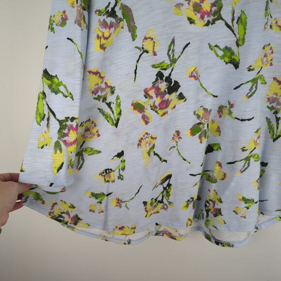 NWT Adyson Parker Light Blue Floral Long Sleeve Top in Plein Air Combo Size 1X - Picture 3 of 8